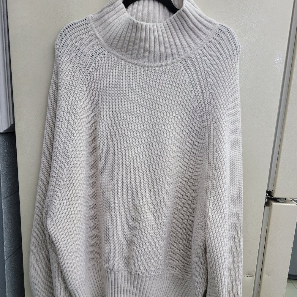 Xl oversized cream beige womens knitted sweater h&m
